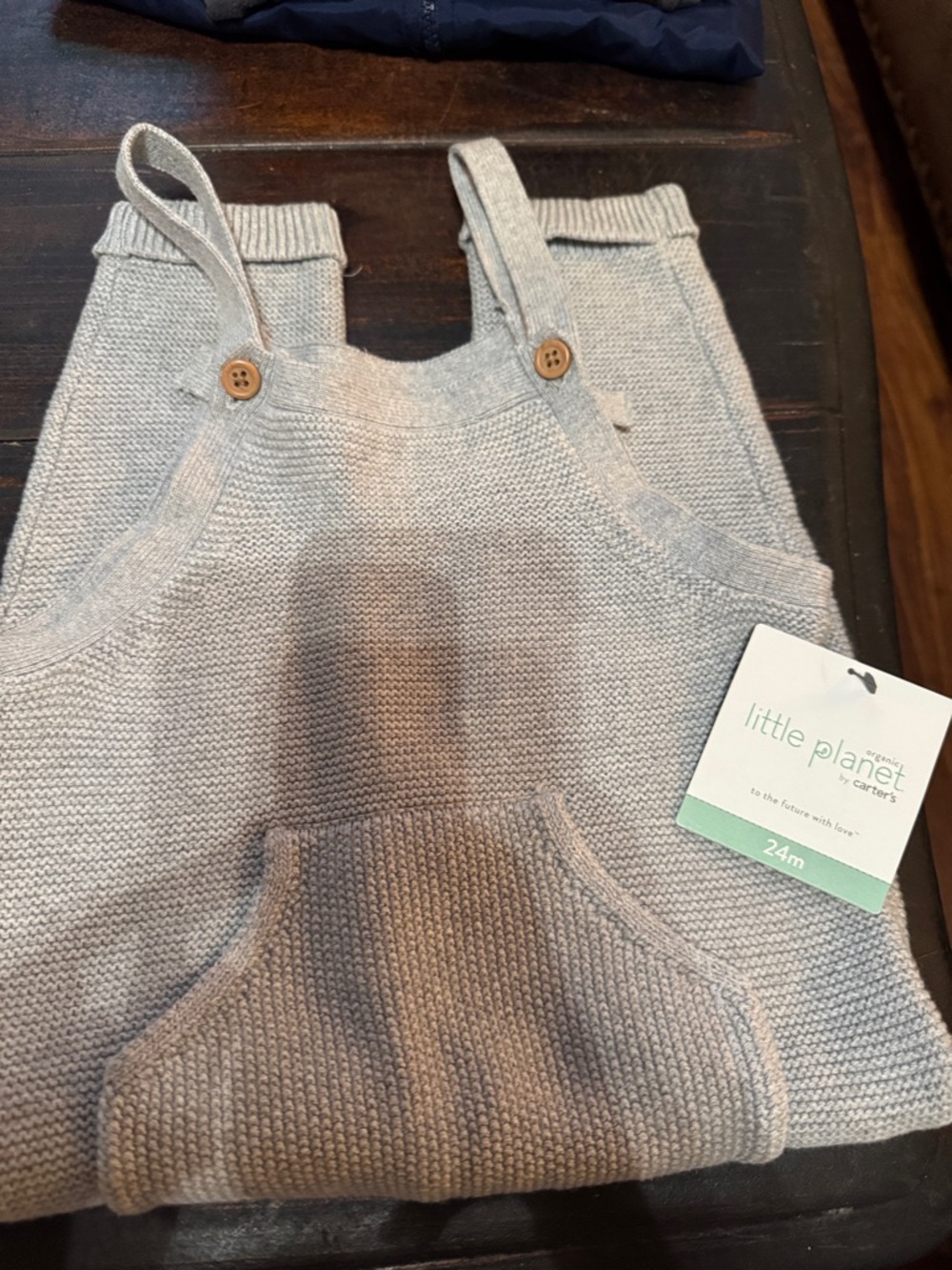 Carter's Little Planet Grey  Knit Suspenders One-Piece